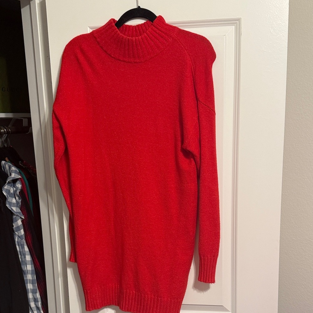 Nordstrom BP Red Mockneck Sweater Dress